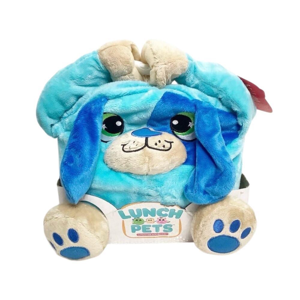 Lunch Pets Lunch Bag Snack Pouch Insulated Plush Blue Hungry Pup New